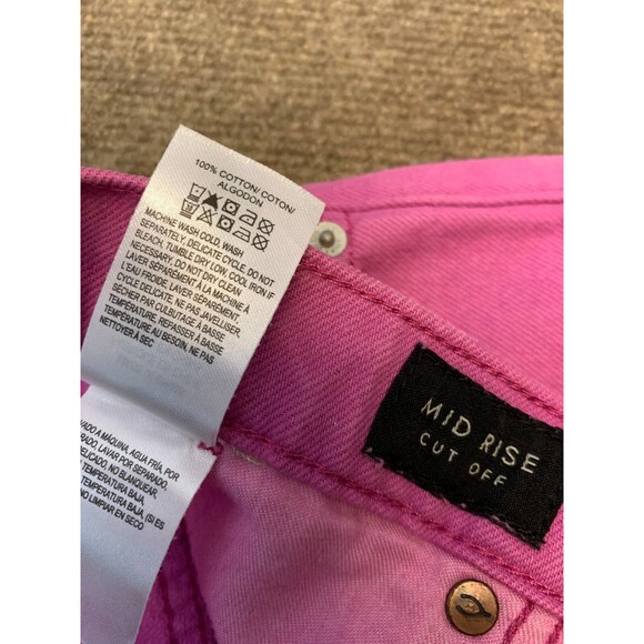 Lucky Brand Shorts Womens 12/31 Mid Rise Cut-Off Pink Denim Beach Pool Summer - Picture 8 of 10